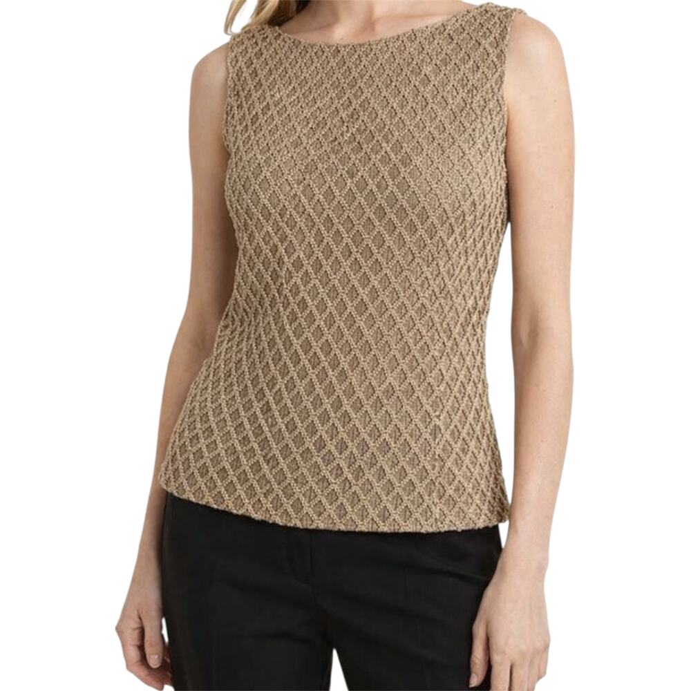 Vintage Carmen Marc Valvo Beaded Blouse 90s Embellished Top Zip Lined Beige 4